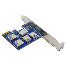 PCI-E 어댑터 카드 PCI-E 슬롯 포크 마이닝을위한 PCI-E 16X 그래픽 카드 확장 카드에 4 개의 USB3.0 PCI-E 1X 용, 푸른, 하나