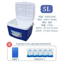 초소형 캠핑 차량용 냉장고 아이스박스 캠핑용 이동식 냉동고 냉온장고 휴대용, 블루5L