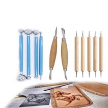 가죽공예독학 도구 세트 모델링 포인트 스타일러스 조각 숟가락 공 엠보싱 블레이드 프레스 Leathercraft Diy 디자인, 11pcs set