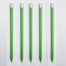 [마치]연필모양 니들노크펜 5종 검정색심 판촉볼펜 인쇄가능 홍보용, 1개입, 초록