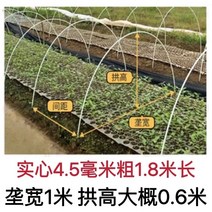 비닐 온실 하우스 만들기 자재 작은 아치 창고 브래킷 야채 창고 단열 창고 꽃 창고 유리 섬유 강화 플라스틱 섬유 막대 고체 농업 야채 골격 81, 4.5mm 두께 1.8m 길이 10개 (스팬 1-