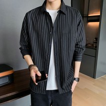 스트라이프 Y 남자 난방 민트색 논아이론 면 셔츠 린넨 파란색 여성 삼색 오버핏 빅사이즈 남성