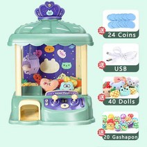미니 인형 뽑기 기계 어린이 클립 인형 발톱 기계 장난감 소녀 동전 작동 DIY 미니 인형 그래버 기계 휴, 06 green queen 2