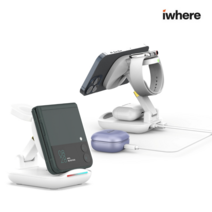 iWhere 4in1 맥세이프 접이식 고속 무선 충전기 갤럭시워치6 (파우치 증정), 갤럭시 워치용, 1개