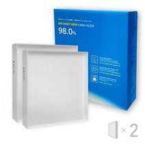 씨아트 차량용 에어컨 히터 필터 2개입 자동차 헤파 필터 H11등급, 기아, 레이 (2004년 1월~), CHF011, 2개