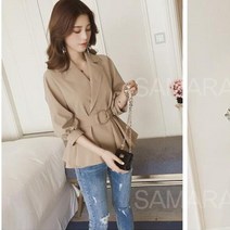 SAMARA A라인 7부 소매 벨티드 트렌치 봄자켓 SH