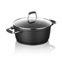 테팔 냄비 Tefal Aroma Kochtopf aus Aluminiumguss 28 cm mit Deckel Schwarz geschmiedet, 단일옵션