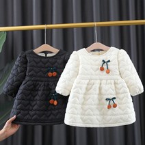 와우베베 아기 유아 아동 체리누빔기모원피스 100일 돌 등원룩 문센룩 아기외출복 북유럽풍아동복 조카선물