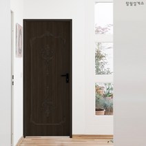 [현관문시트지] 우드 웨인스코팅 오크 도어시트지, A타입
