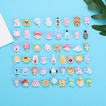 레진아트 혼합 만화 동물 음식 놀이 크림 접착제 재료 수지 플랫백 카보숑 장식 DIY 공예 스크랩북용, Mixed+20 Pcs