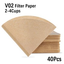 커피 드리퍼 핸드드립 로스터 침출식 V60 커피 드리퍼 레진 필터 바리스타 브루잉용 목재 종이 깔때기 컵, 한개옵션1, 02 V02 Filter Paper