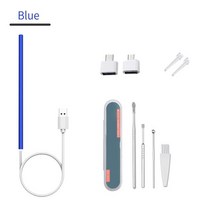 귀 내시경 7 인치 39mm 720P 비주얼 픽업 무선 Otoscope Earscope 클리너 디지털 현미경 머리 코 피부 검사, 파란