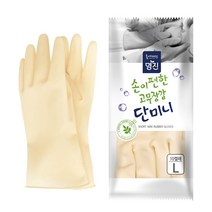 명진 단미니 고무장갑 아이보리 L 10개 가정용 주부습진 설거지, 1개, 대(L)