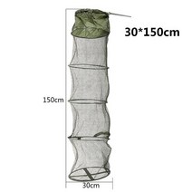 [무료배송]3 크기 낚시 5 레이어 접을 수있는 함정 캐스트 그물 게 유지 왕새우 랍스터 포수 냄비 함정 낚, 02 02