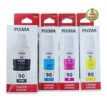 캐논 정품잉크 GI-90 PGBK C M Y 카트리지, 4색세트 GI-90 (검정+파랑+빨강+노랑), 15세트