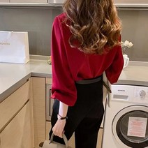 레트로 타자기 2023 화이트 셔츠 가을 최신 패션과 패셔너블 한 디자인 센스 긴팔 여성 상의 보터밍 쉬, 01 1_01 M