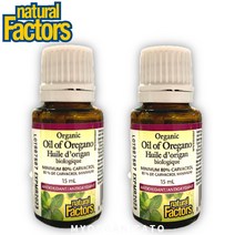 내추럴팩터스 오가닉 오레가노 오일 80% 카바크롤 오일 15ml 드롭 2병 (Natural Factors Organic Oil of Oregano drop)