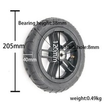 전동킥보드타이어 전동킥보드부품 6mm 8mm 10mm 내부 구멍 좋은 품질의 휠 200x45 휠 8인치 캐스터 휠(타이어 앰프 포함) 튜브 오토바이 부품 전기 스쿠터, 02 8mm
