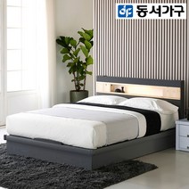 동서가구 세렌 편백선반 LED 평상형 퀸 침대 프레임 DF909490-1, 화이트