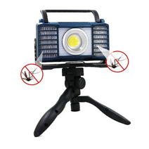 LED COB 충전식 멀티 캠핑 야외 랜턴 작업등 투광기 모기퇴치기 겸용 [스탠드 삼각거치대 포함], 2세트
