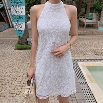 베블린 레이스 홀터 원피스