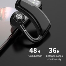 Farfi V10P 비즈니스 이어폰 블루투스 V5.2 무선 터치 컨트롤 핸즈프리 헤드셋, 검정