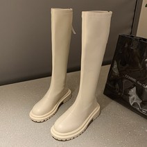 니하이롱부츠 블랙 에나멜 가죽 앵클 둥근코 베이지 패션 겨울 botte 구두