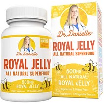 Royal Jelly by Dr. Danielle 최고의 로얄 젤리 보충제 500mg 120 캡슐, 로얄 젤리 캡슐, 로얄 젤리 캡슐