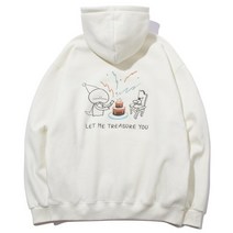 [국내매장정품] 꼼파뇨 [기모] TREASURE Hoooly 자수 후드티 크림