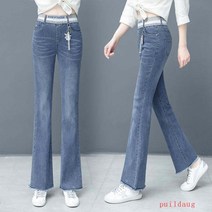 스트레치 청바지 여성의 높은 허리 봄과 가을 바지 느슨한