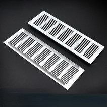 알루미늄 합금 직사각형 에어 벤트 그릴 환기 커버 옷장 신발 캐비닛 메쉬 홀 홈, 은, 100x250mm