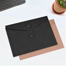 크래프트 봉투 A4 대봉투 단추 서류봉투 가로 검정1P 두꺼운 크라프트 종이 봉투