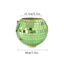미니꽃화분 납골당조화 성묘조화 retro disco ball planter basket round mirror hangin pot flower pot wall planter, 녹색 20cm
