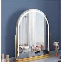 화장대 조명거울 led 아치형 메이크업 화장거울 탁상거울 중소형, 블랙 30x42 회전식 아치형