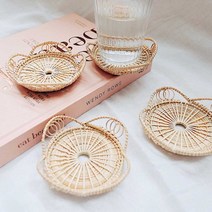 라탄 컵받침 꽃 플라워 티코스터 박나래 발리 셀프인테리어 라탄소품