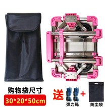 풀 폴딩 스테인레스 스틸 쇼핑 카트 휴대용 레버 트럭 수하물 트레일러 작은 당겨 알루미늄 합금 손은 야채 카트를 합니다, A4 핑크 + 쇼핑백 (로프 2개