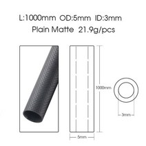 저무리 호환제품 탄소 섬유 튜브 파이프 1 개 길이 1000MM 직경 100CM 4mm 5mm 6mm 7mm 8mm 9mm RC 모델 비행기 드론 액세서리, 06 5x3 Plain Matte
