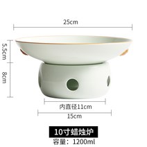 티라이트 양초가열 보온접시 세라믹워머식기 각종 찜요리 스프 치즈퐁듀 워머접시, 25cm 화이트세트