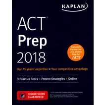 ACT Prep(2018):3 Practice Tests + Proven Strategies + Online, Kaplan