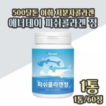 저분자 피쉬콜라겐 정 500da 생선콜라겐 분말 알약 먹는 콜라겐정 500달톤 어린콜라겐 펩타이드 경단백질 생선비늘 어류콜라겐 피부건강 간편한 정제, 1개 60알