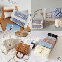 초보자용 코바늘 가방 뜨기 패키지 diy 세트, 패브릭백, 바닐라