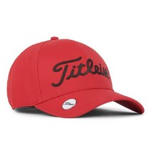 타이틀리스트(Titleist) 남성 골프 모자 플레이어 퍼포먼스 볼 마커 캡 HJ22CCM RDBK, 레드 블랙