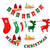 크리스마스파티장식 펠트가랜드, 06 펠트가랜드(트리레드/그린)