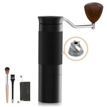 YISH 수동 커피 콩 분쇄기 핸드 25g 용량 조절 가능한 금속 스테인리스 원추형 버 에어 프레스용 조대 설정 에스프레소 1