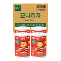 점보롤 화장지 2겹 300m 16롤 4롤 4개입, 4개