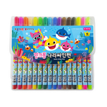 종이나라 핑크퐁 상어가족 나라싸인펜 16색, 혼합 색상, 17개