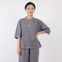 토지몰 남녀공용 30수 면 100% 자수 티바지 한벌 세트 생활한복 개량한복 절복 법복 단체복