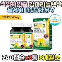 식약처인증 감마리놀렌산 달맞이꽃종자유 브이 1 040mg 피부 개선 혈행개선 항산화 영양제 달맞이꽃 종자 추출물 달맞이종자유 감마리놀레산 프로스타글란딘 30대 40대 50대 여성, 2통, 240캡슐(4개월분)
