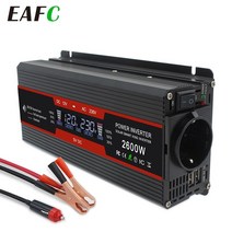 다운트랜스 슈퍼캐패시터 차량용 인버터1500W/2000W/2600W 전원 인버터 수정 사인파 DC 12V AC 220V 태양 2, 04 3000W