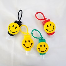 스마일 휴대용 손소독제 화장품 케이스 어린이집 유치원 답례품, 빨강